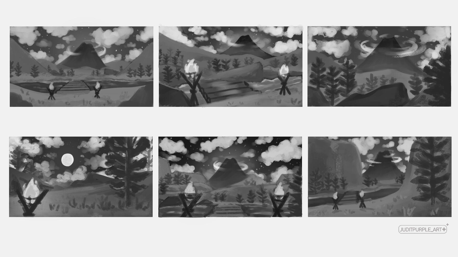 "Pokemon night campfire" Thumbnails environment art